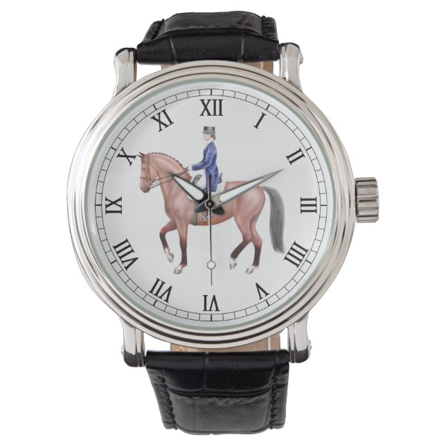 Dressage Horse Equestrian Watch Horloge (Voorkant)
