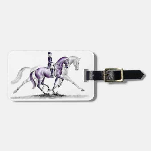 Dressage Horse in Trot Piaffe Bagagelabel (Voorkant horizontaal)