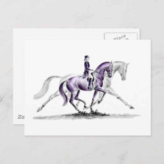 Dressage Horse in Trot Piaffe Briefkaart (Voorkant / Achterkant)