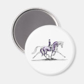 Dressage Horse in Trot Piaffe Magneet (Voorkant / Achterkant)