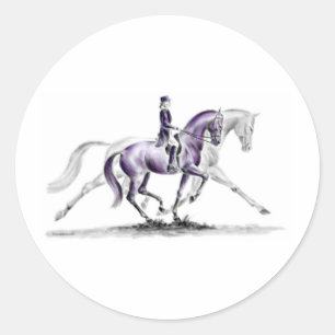 Dressage Horse in Trot Piaffe Ronde Sticker