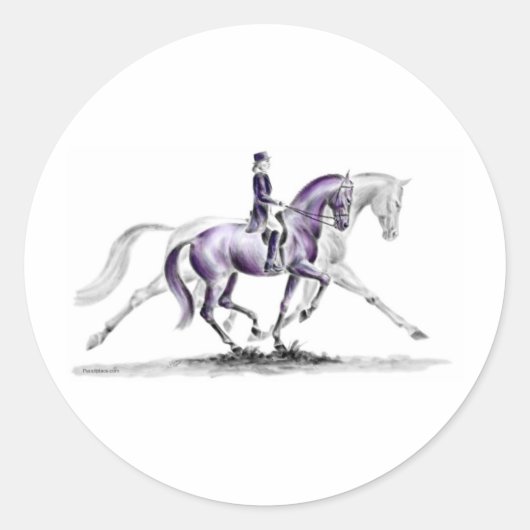 Dressage Horse in Trot Piaffe Ronde Sticker (Voorkant)
