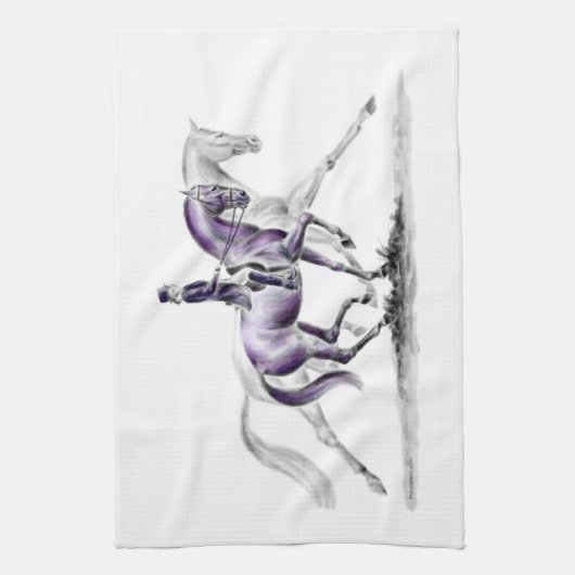 Dressage Horse in Trot Piaffe Theedoek (Verticaal)