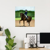 Dressage Horse Portrait Poster (Thuiskantoor)
