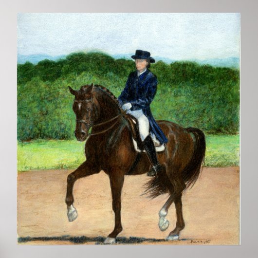 Dressage Horse Portrait Poster (Voorkant)