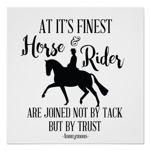 Dressage Horse Quote Poster. Perfect Poster (Voorkant)