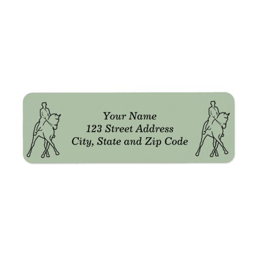 Dressage Horse & Rider - Half-pass Etiket (Voorkant)