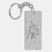 Dressage Horse & Rider - Half-pass Sleutelhanger (Voorkant Links)