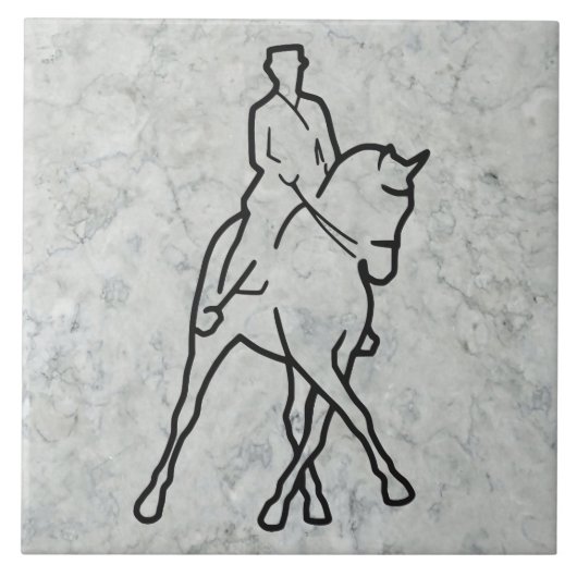 Dressage Horse & Rider - Half-pass Tegeltje (Voorkant)