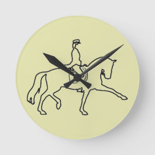 Dressage Horse & Rider Line Art Ronde Klok
