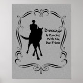 Dressage Horse Rider Silhouette Dans Poster (Voorkant)