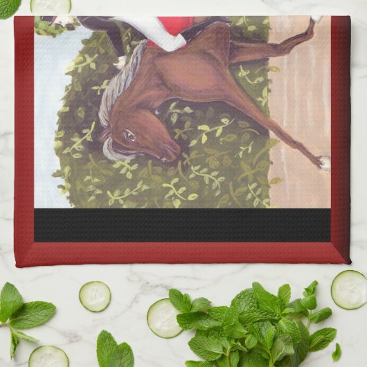 Dressage Horse rijkeukenhanddoek Theedoek (Gevouwen)