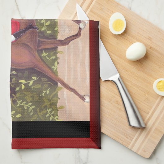 Dressage Horse rijkeukenhanddoek Theedoek (Quarter Fold)