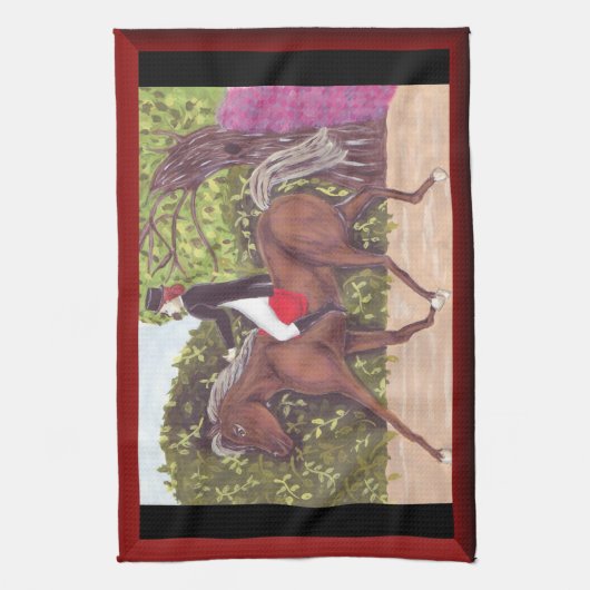 Dressage Horse rijkeukenhanddoek Theedoek (Verticaal)