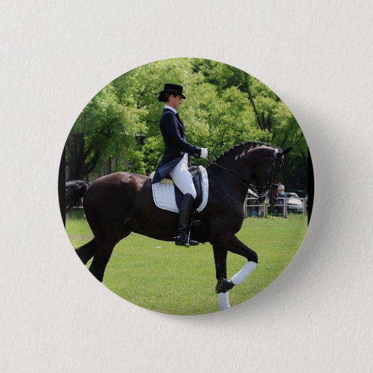 Dressage Horse Show Pin Ronde Button 5,7 Cm (Voorkant)