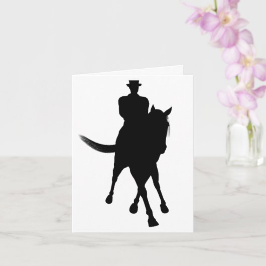 Dressage Horse Silhouette Blank Note Kaart (Orchidee)