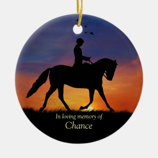 Dressage Horse Sympathy Memorial Keramisch Ornament (Voorkant)