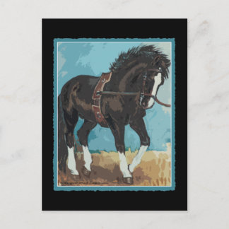 Dressage Horse Werkt aan Lunge Line Equine Art Briefkaart