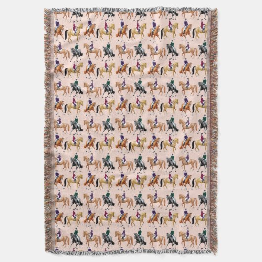 Dressage Horses Equestrian Throw Blanket Deken (Voorkant Verticaal)