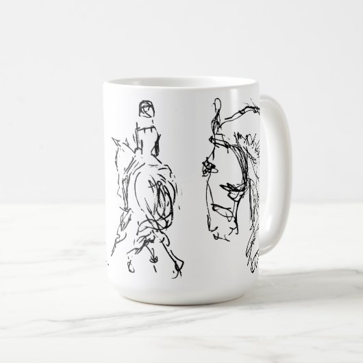 Dressage Horses Mok Black (Voorkant rechts)