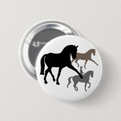 Dressage Horses Trio Ronde Button 5,7 Cm (Voorkant /achterkant)
