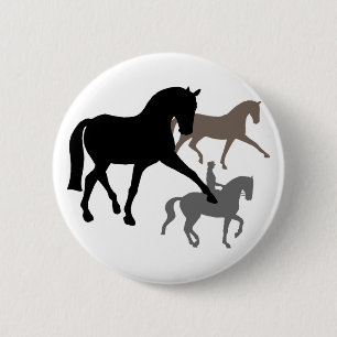 Dressage Horses Trio Ronde Button 5,7 Cm
