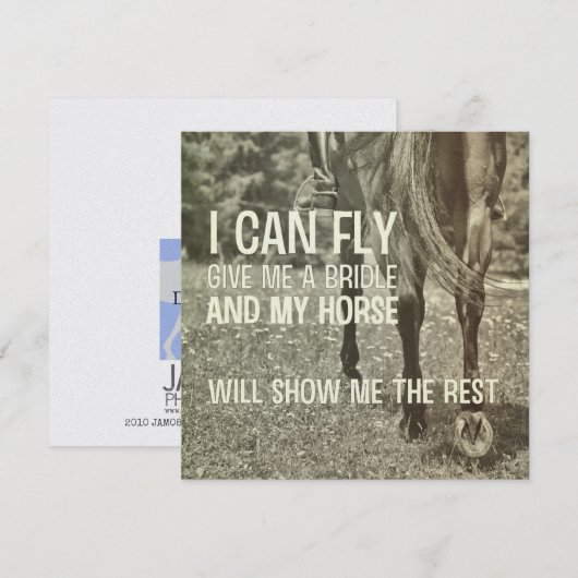 DRESSAGE IN THE DAISIES 5.25 x 5.25 card Kaart (Voorkant / Achterkant)