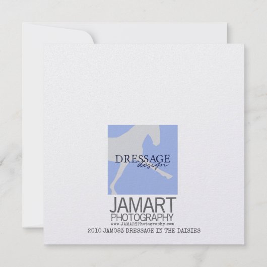DRESSAGE IN THE DAISIES 5.25 x 5.25 card Kaart (Achterkant)