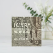 DRESSAGE IN THE DAISIES 5.25 x 5.25 card Kaart (Staand voorkant)