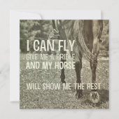 DRESSAGE IN THE DAISIES 5.25 x 5.25 card Kaart (Voorkant)