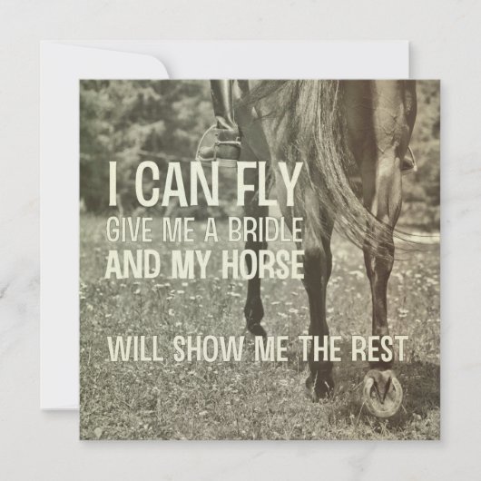 DRESSAGE IN THE DAISIES 5.25 x 5.25 card Kaart (Voorkant)