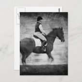 Dressage in zwart-wit Grunge Briefkaart (Voorkant / Achterkant)