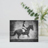 Dressage in zwart-wit Grunge Briefkaart (Staand voorkant)