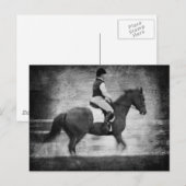 Dressage in zwart-wit Grunge Briefkaart (Voorkant / Achterkant)