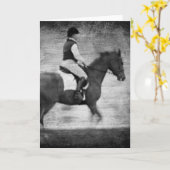 Dressage in zwart-wit Grunge Kaart (Gele Bloem)