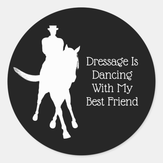 Dressage is dansend met Best Friend White Ronde Sticker (Voorkant)