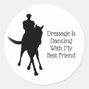 Dressage is dansend met beste vriend ronde sticker