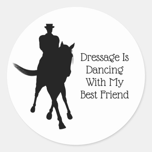 Dressage is dansend met beste vriend ronde sticker (Voorkant)