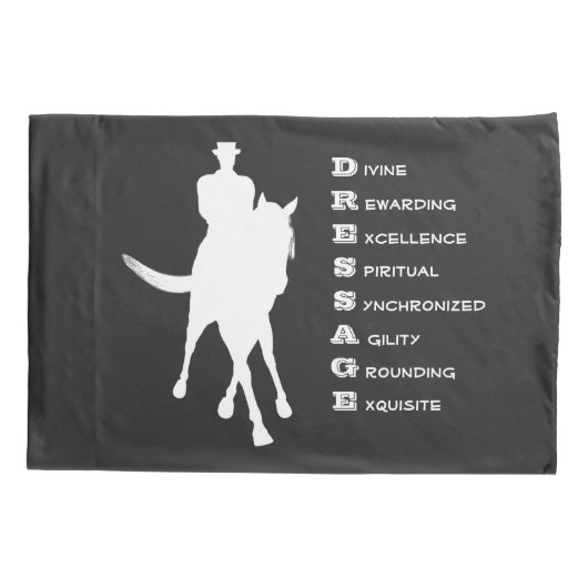 Dressage is paardenpest en Rider Silhouette Dark Kussensloop (Achterkant)