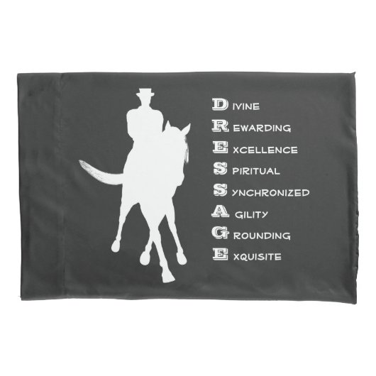 Dressage is paardenpest en Rider Silhouette Dark Kussensloop (Voorkant)