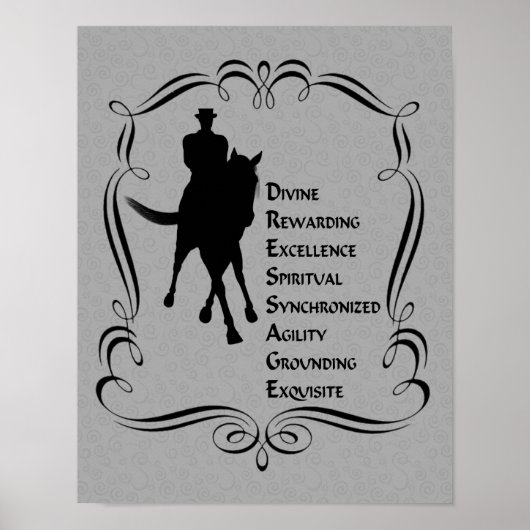 Dressage is paardenpest en Rider Silhouette Poster (Voorkant)