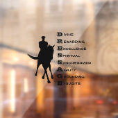 Dressage is paardenpest en Rider Silhouette  Raamsticker (Vel 2)