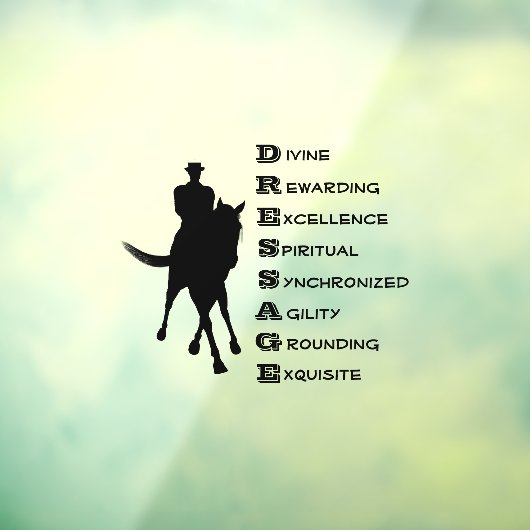 Dressage is paardenpest en Rider Silhouette  Raamsticker (Vel 3)