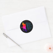 Dressage is paarse regenboog ronde sticker (Envelop)