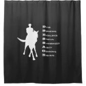 Dressage is paarse Silhouette Dark  Douchegordijn (Voorkant)