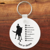 Dressage is paarse Silhouette persoonlijk Sleutelhanger (Achterkant)