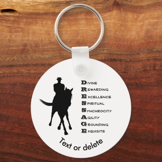Dressage is paarse Silhouette persoonlijk Sleutelhanger (Voorkant)
