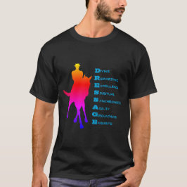 Dressage is paarse zilhouette regenboog t-shirt