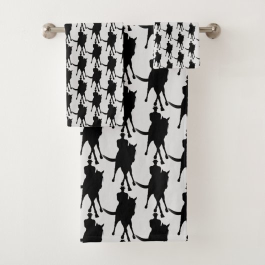 Dressage-paard en Rider-silhouette Bad Handdoek (Insitu)