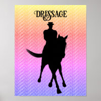 Dressage-paard en Rider-silhouette
